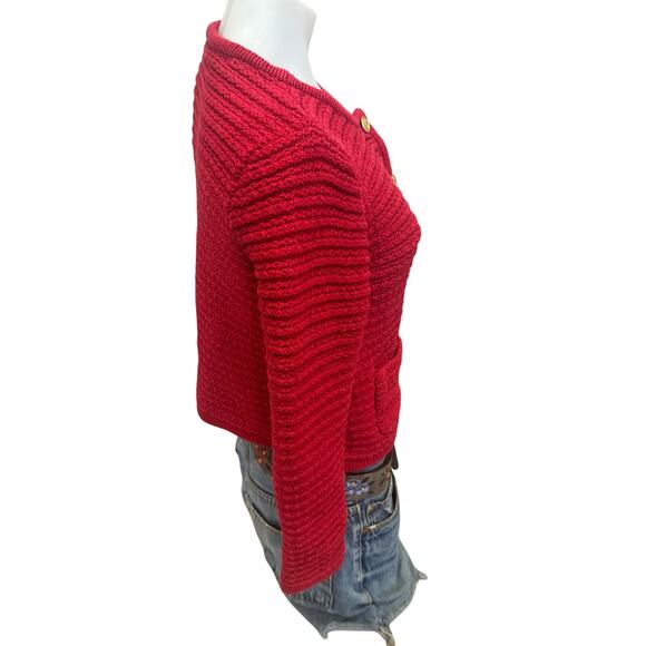 CeCe Red Cardigan Sweater SMALL Blazer Preppy Ladies Who Lunch Designer $119 - Picture 8 of 11